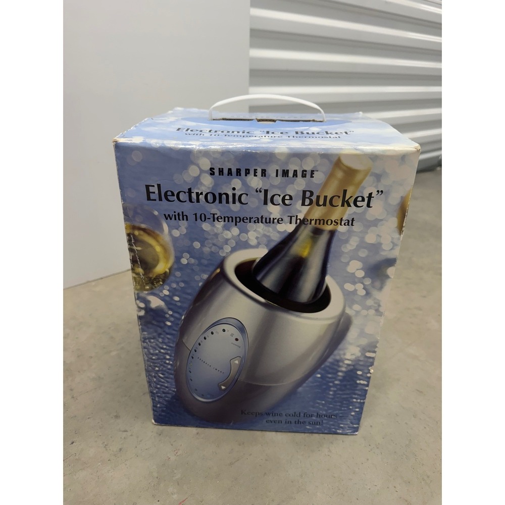 Sharper Image Electronic Ice Bucket Wine Chiller Warmer 10 Temperature Settings